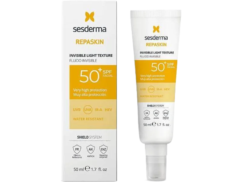 Sesderma Repaskin Invisible Filtr przeciwsłoneczny do twarzy SPF 50+, fluid, 50 ml
