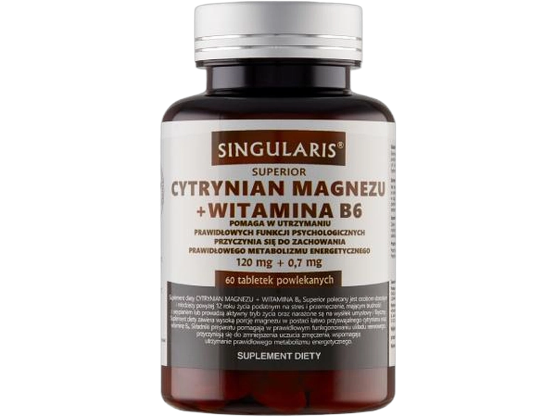 Singularis Superior cytrynian magnezu + witamina B6, tabletki, 60 tabl.