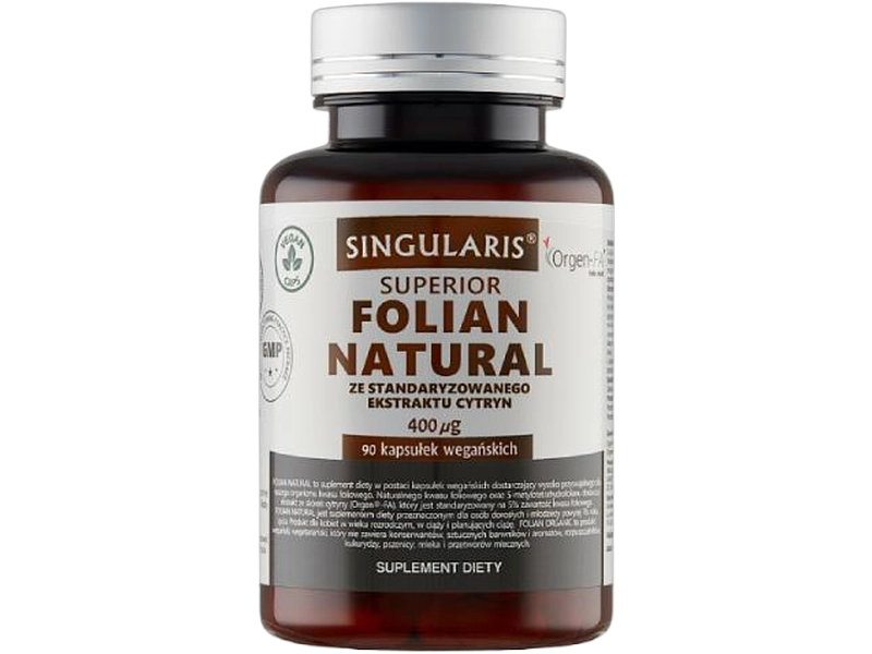 Singularis Superior Folian Organic, kapsułki, 400 µg, 90 kaps.