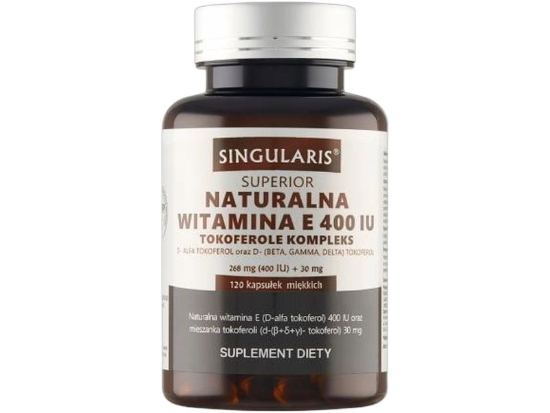 Singularis Superior naturalna wit. E tokoferole, kapsułki miękkie, 268 mg, 120 kaps.