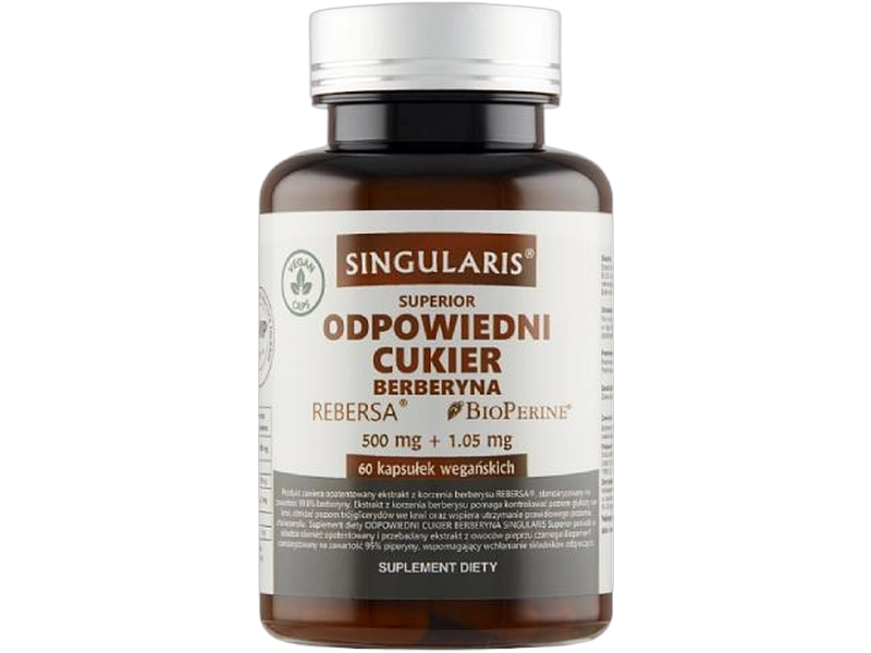 Singularis Superior odpowiedni cukier berberyna, kapsułki, 499 mg, 60 kaps.