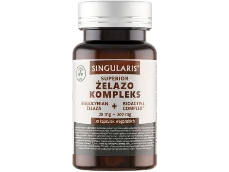SINGULARIS Superior Żelazo kompleks, kapsułki, 25 mg, 30 kaps.