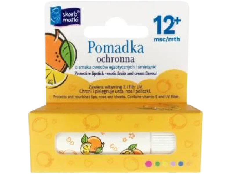 SKARB MATKI Pomadka ochronna o smaku owoców egzotycznych i śmietanki, 6,5 g