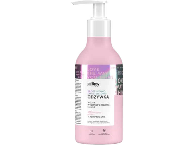 so!flow by Vis Plantis Proteinowo-emolientowa odżywka do włosów wysokoporowatych i łamliwych, 400 ml