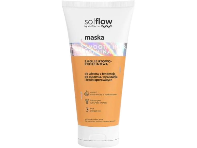 So!Flow Emolientowo-proteinowa maska do włosów z tendencją do puszenia, wysuszenia i średnioporowatych, 200 ml