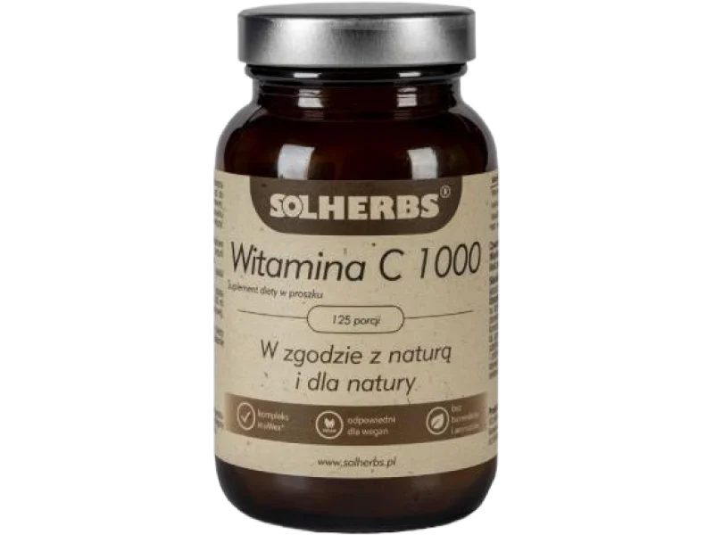 SOLHERBS Witamina C 1000, proszek, 1000 mg, 125 g