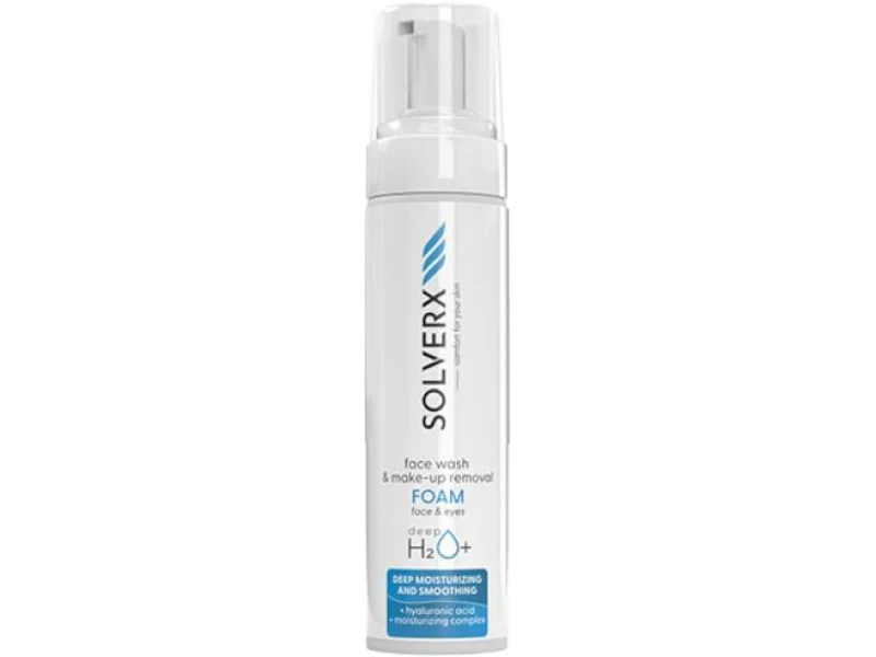 Solverx DeepH2O+ pianka do mycia twarzy i demakijażu, 200 ml