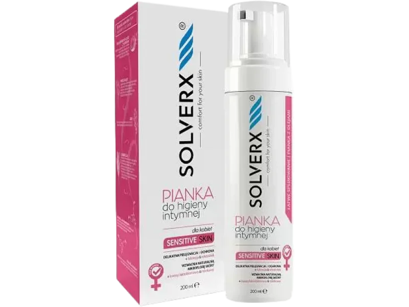 Solverx Sensitive Skin pianka do higieny intymnej dla kobiet, 200 ml