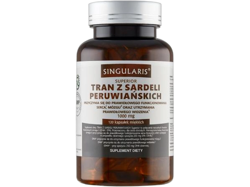 Superior Singularis tran z sardeli peruwiańskich, kapsułki, 360 mg + 240 mg, 120 kaps.