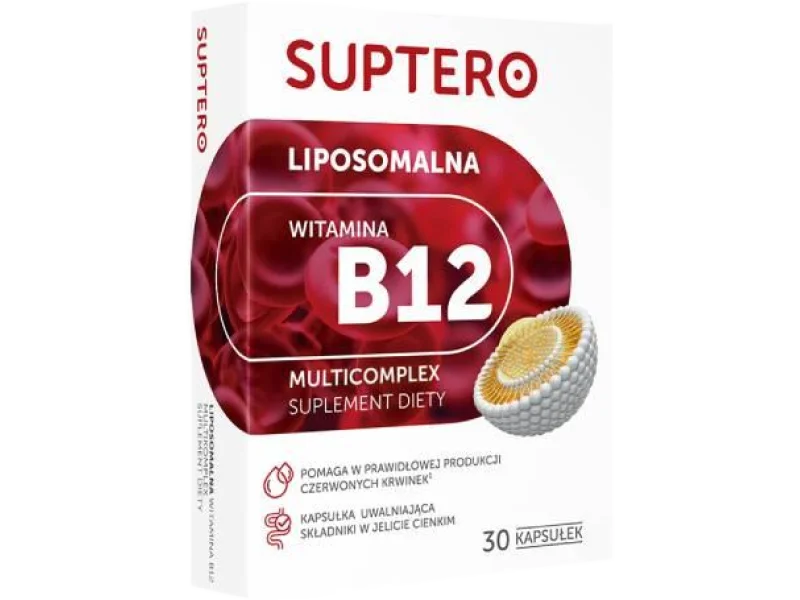 SUPTERO Liposomalna Witamina B12 Multicomplex, kapsułki, 2,5 μg, 30 kaps.