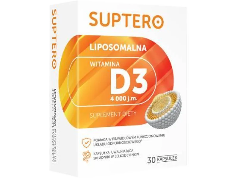 SUPTERO Liposomalna witamina D3, kapsułki, 100 μg, 30 kaps.