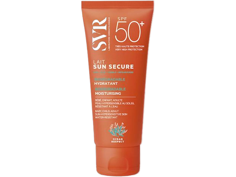SVR Sun Secure Lait nawilżające biodegradowalne mleczko ochronne SPF50+, 100 ml