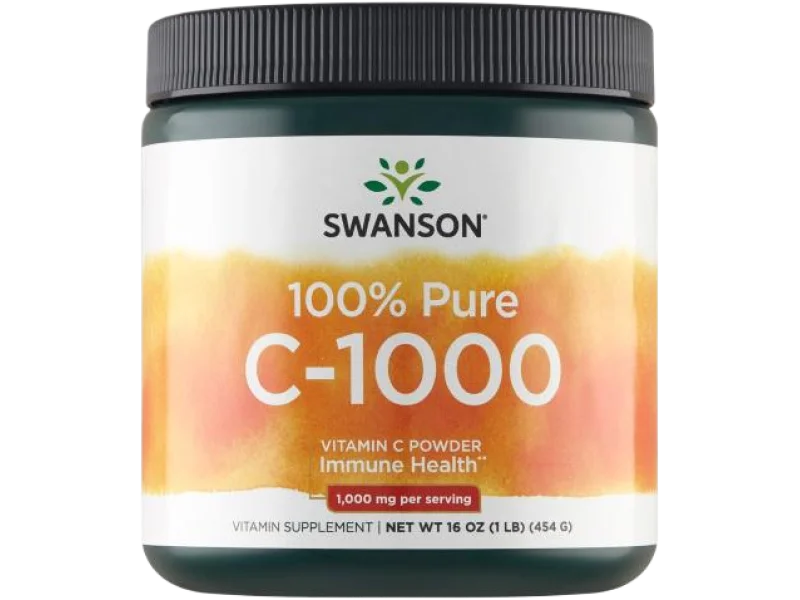 SWANSON Witamina C 100% Czystości, proszek, 1000 mg, 454 g