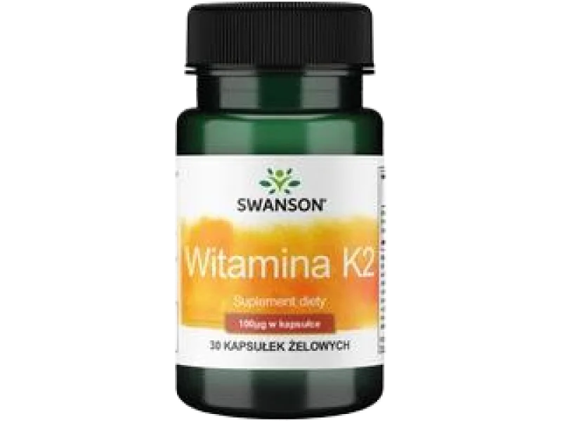 Swanson Witamina K2 naturalna, kapsułki, 100 μg, 30 kaps.