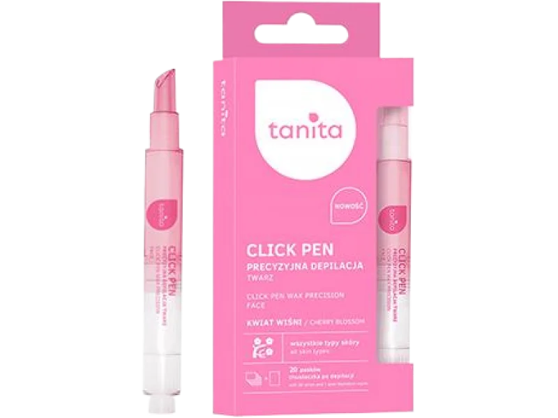 Tanita Click Pen precyzyjna depilacja twarzy kwiat wiśni, wosk, 3,6 ml
