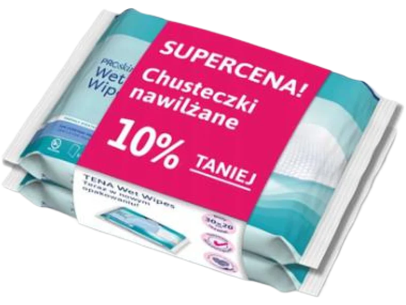 TENA Wet Wipes Chusteczki nawilżane 3w1, 2×48 szt.