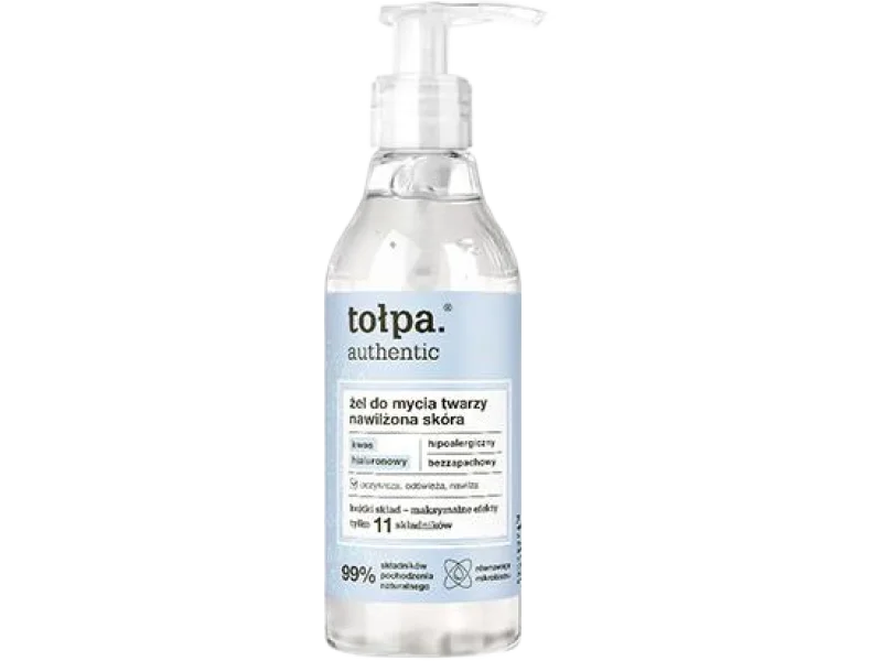 Tołpa Authentic żel do mycia twarzy nawilżona skóra, żel na skórę, 195 ml