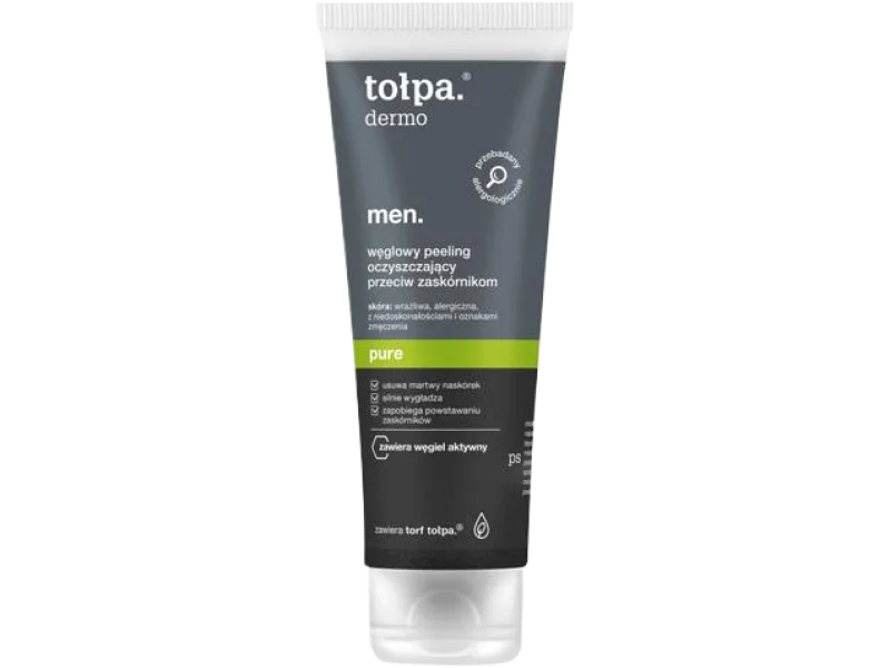 Tołpa Dermo Men Pure węglowy peeling oczyszczający przeciw zaskórnikom, 100 ml