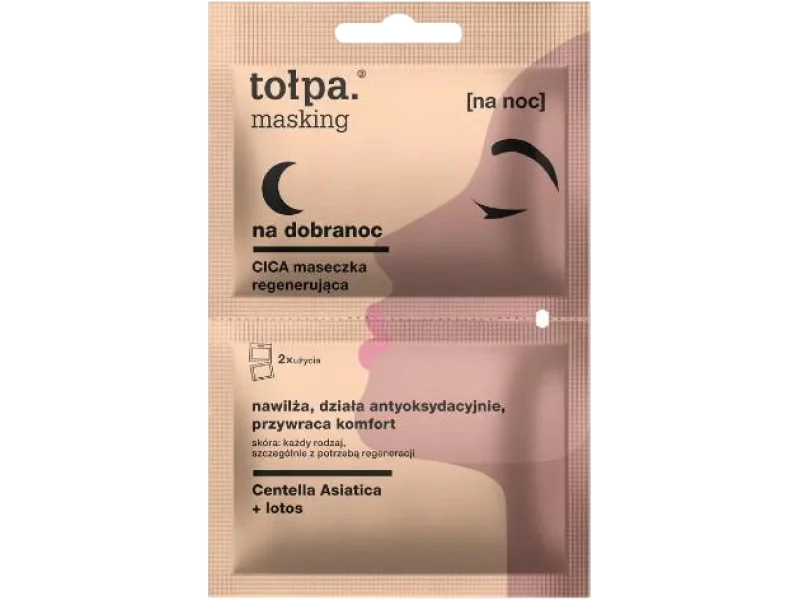 TOŁPA MASKING Na dobranoc maseczka CICA regenerująca, maska, 10 ml