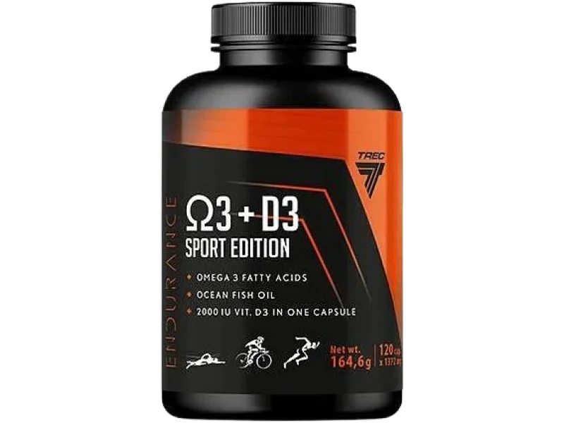 Trec Endurance Omega 3 + D3 Sport Edition, kapsułki, 120 kaps.