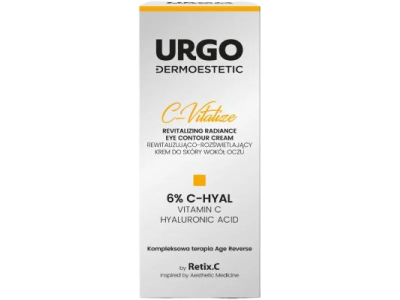 URGO DERMOESTETIC C-Vitalize Rewitalizująco-rozświetlający krem do skóry wokół oczu, 15 ml