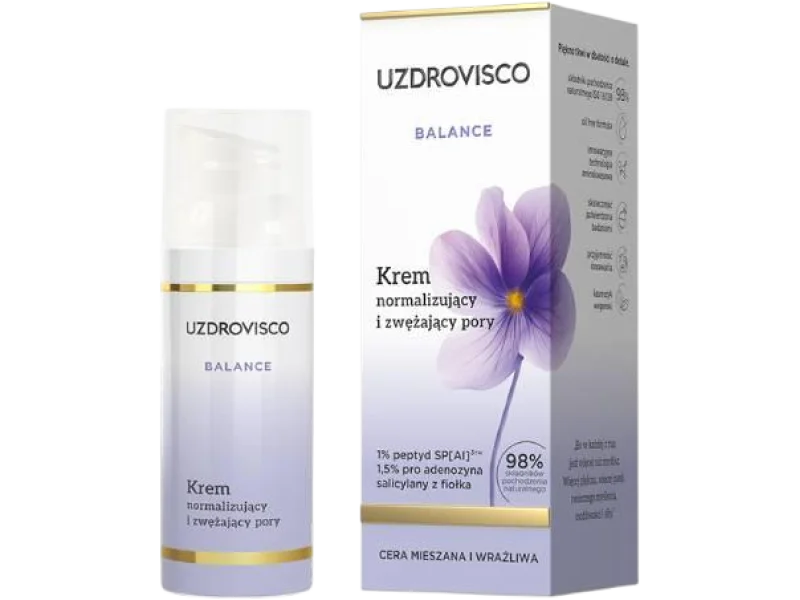 UZDROVISCO Balance Krem normalizujący i zwężający pory, 50 ml