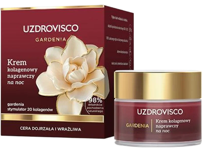 Uzdrovisco Gardenia Krem kolagenowy naprawczy na noc, 50 ml