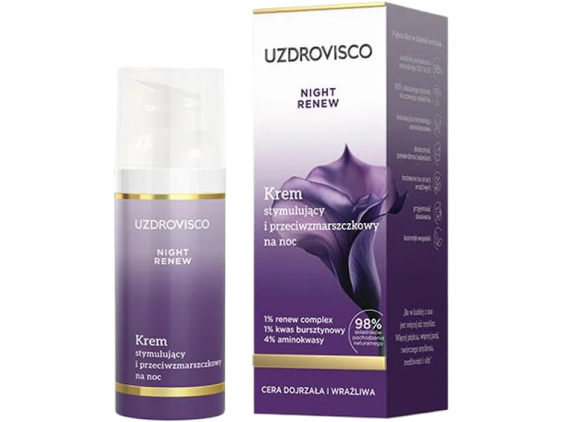 Uzdrovisco Night Renew Krem stymulujący i przeciwzmarszczkowy na noc, 50 ml
