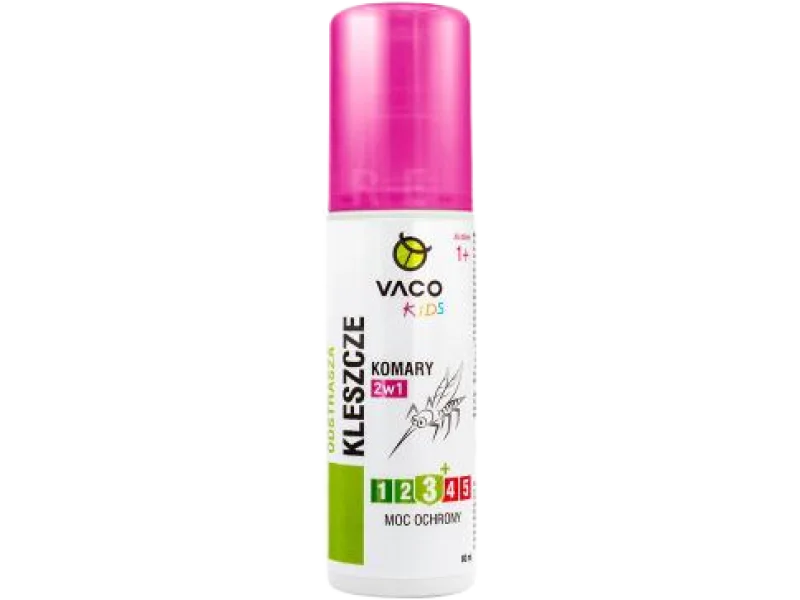 VACO KIDS Płyn na kleszcze, komary i meszki dla dzieci od 1. roku życia, 80 ml