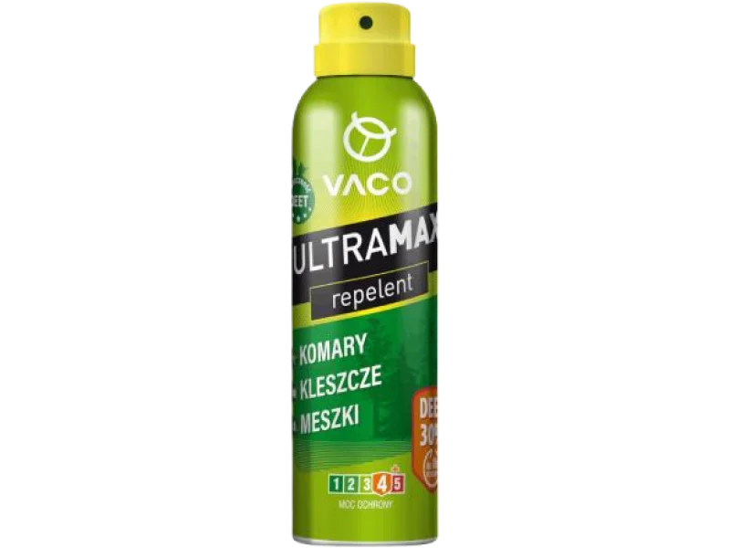 VACO UltraMax Repelent Spray na komary, kleszcze i meszki DEET 30%, 30%, 170 ml