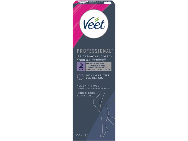 VEET PROFESSIONAL do depilacji 2 min. dla każdego rodzaju skóry, krem, 100 ml