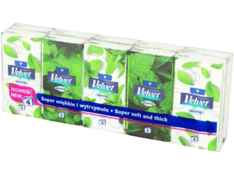 VELVET AROMA, zapach mięty, chusteczki, 90 szt.