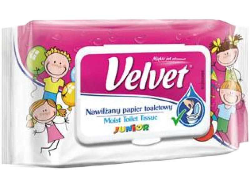 VELVET JUNIOR Nawilżany papier toaletowy, chusteczki, 42 szt.