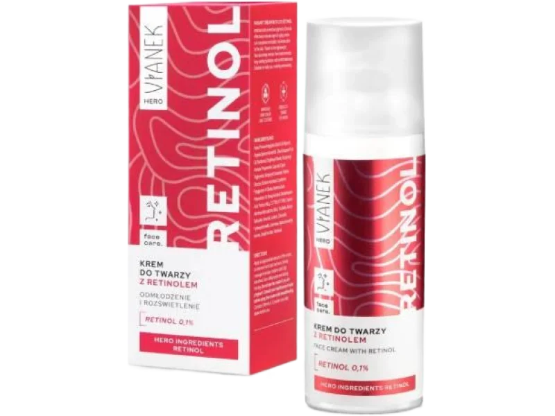 Vianek Hero Krem do twarzy z retinolem, 0,1%, 50 ml