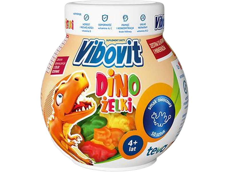 Vibovit Dino, smak owocowy, żelki, 50 szt.
