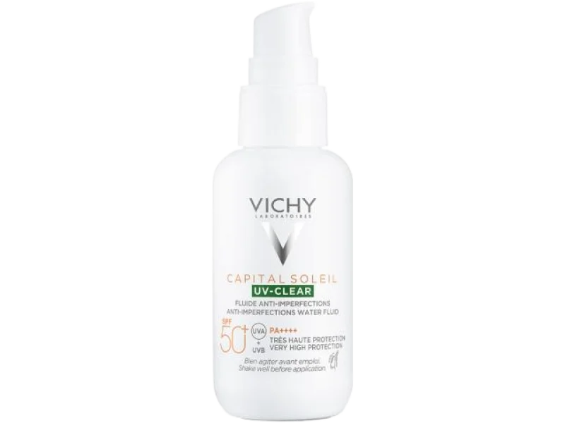 VICHY CAPITAL SOLEIL UV-Clear Fluid przeciw niedoskonałościom SPF50+, 40 ml