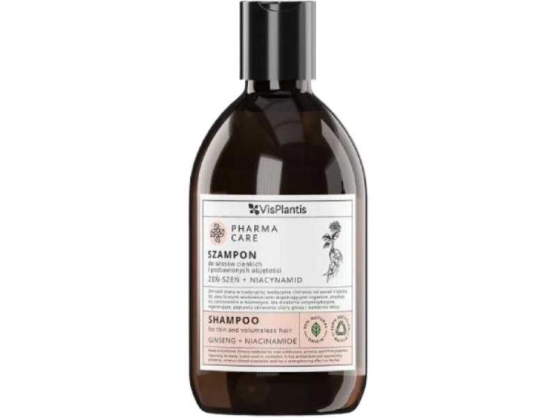 Vis Plantis Pharma Care Szampon do włosów cienkich i pozbawionych objętości Żeń-szeń + Niacynamid, 500 ml