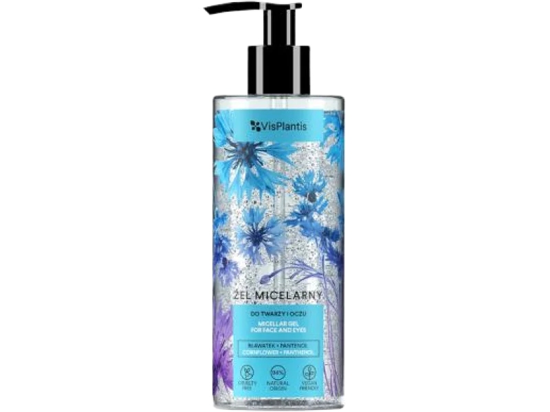 VisPlantis żel micelarny do twarzy i oczu bławatek + pantenol, 500 ml