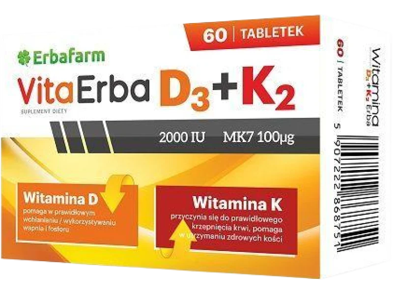 VitaErba D3+K2, tabletki, 60 tabl.
