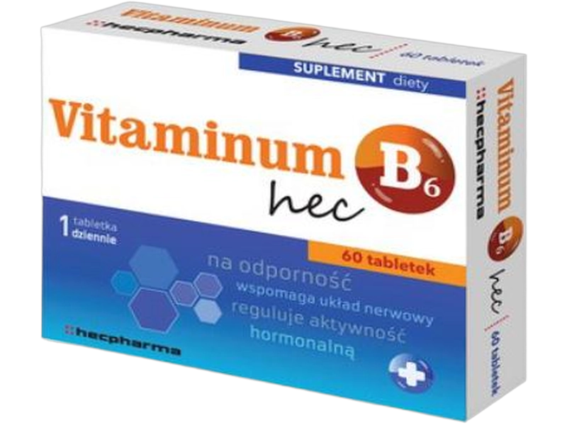 Vitaminum B6 Hec, tabletki, 10 mg, 60 tabl.