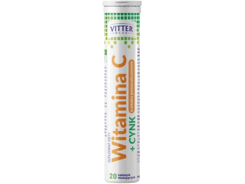 VITTER BLUE Witamina C + Cynk, tabletki musujące, 20 tabl.