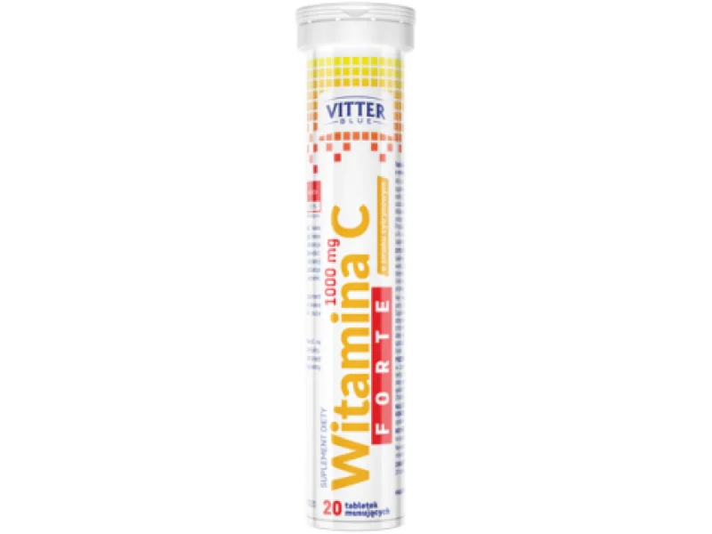 VITTER BLUE Witamina C FORTE, tabletki musujące, 1000 mg, 20 tabl.