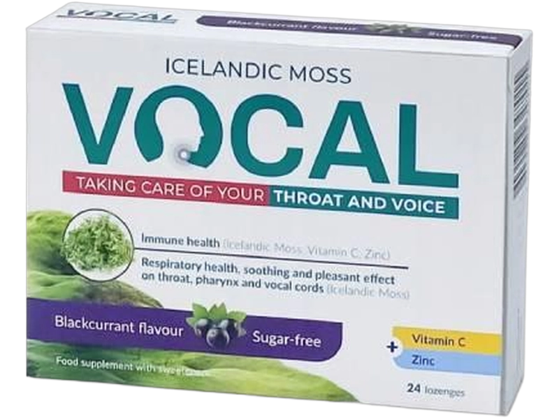 Vocal, smak czarna porzeczka, pastylki do ssania, 24 szt.