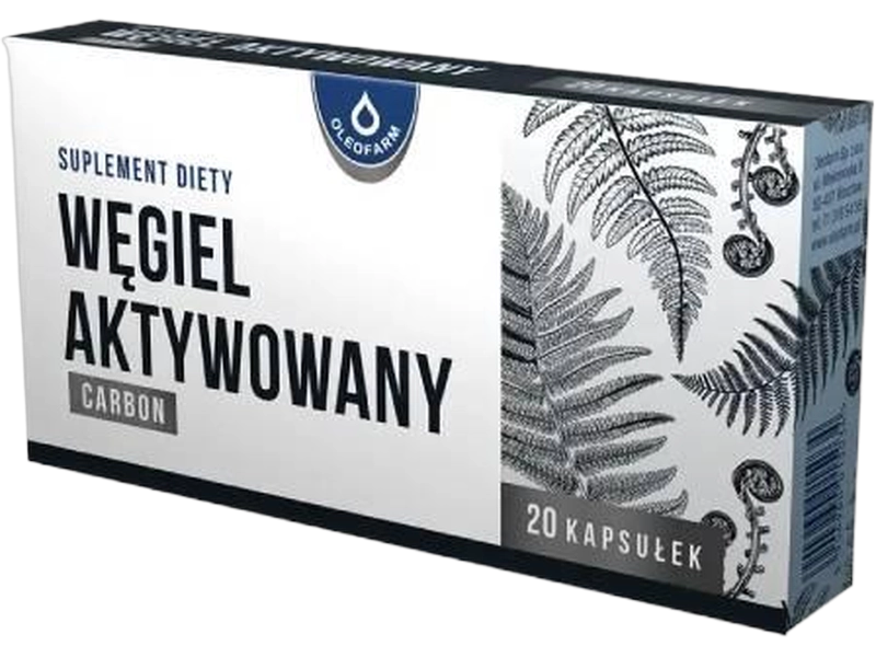 Oleofarm Węgiel aktywowany carbon, kapsułki, 150 mg, 20 kaps.