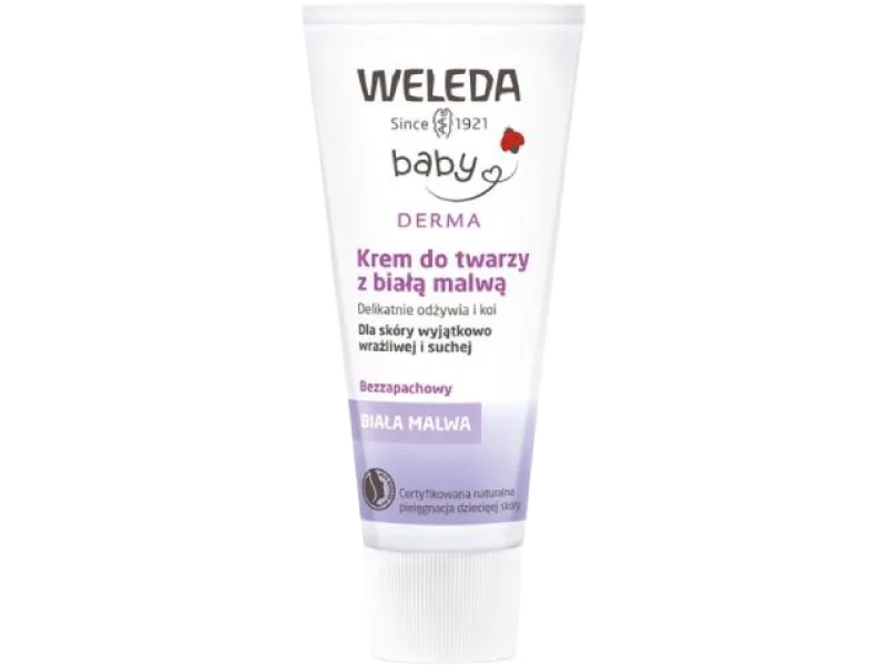 WELEDA Baby Krem do twarzy z białą malwą dla dzieci i dorosłych, 50 ml
