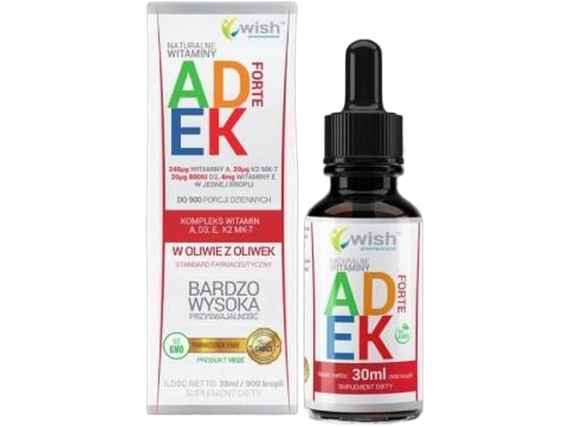WISH kompleks witamin ADEK2 MK-7 Forte, krople, 30 ml