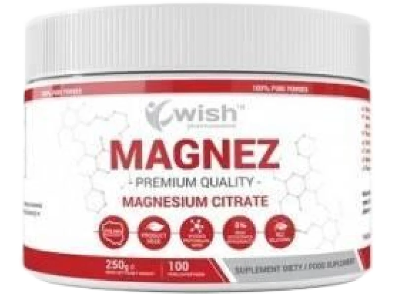 Wish Pharmaceutical Cytrynian Magnezu, proszek, 375 mg, 250 g