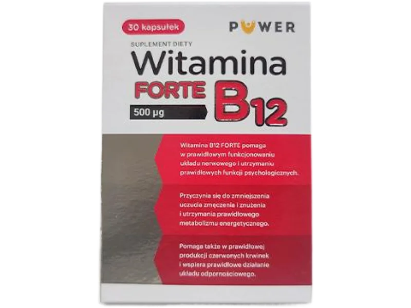 Witamina B12 Forte, kapsułki, 500 µg, 30 kaps.