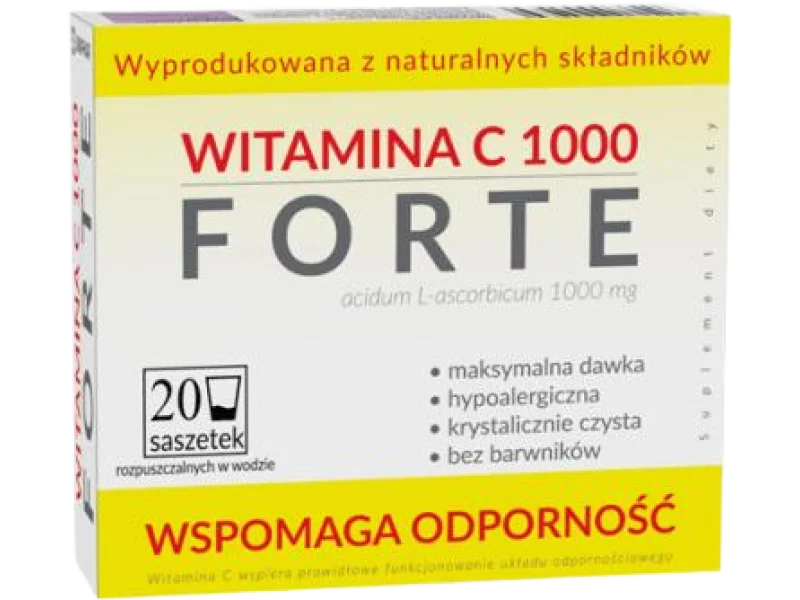 Witamina C Forte, proszek do sporządzania roztworu doustnego, 1000 mg, 20 szt.