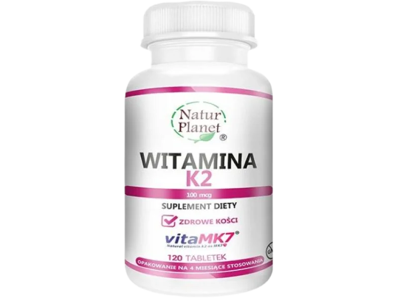 Witamina K2MK7 100mcg NaturPlanet, tabletki, 100 mcg, 120 tabl.